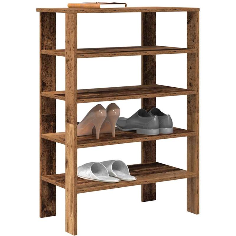Vidaxl - tagère à chaussures vieux bois 61x32x87,5 cm bois d'ingénierie