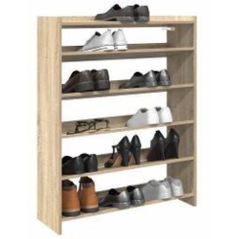 Étagère à chaussures chêne sonoma 80x25x100 bois d'ingénierie