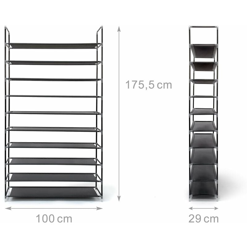 Étagère à chaussures démontable 50 paires rangement couloir cave pratique 175 cm