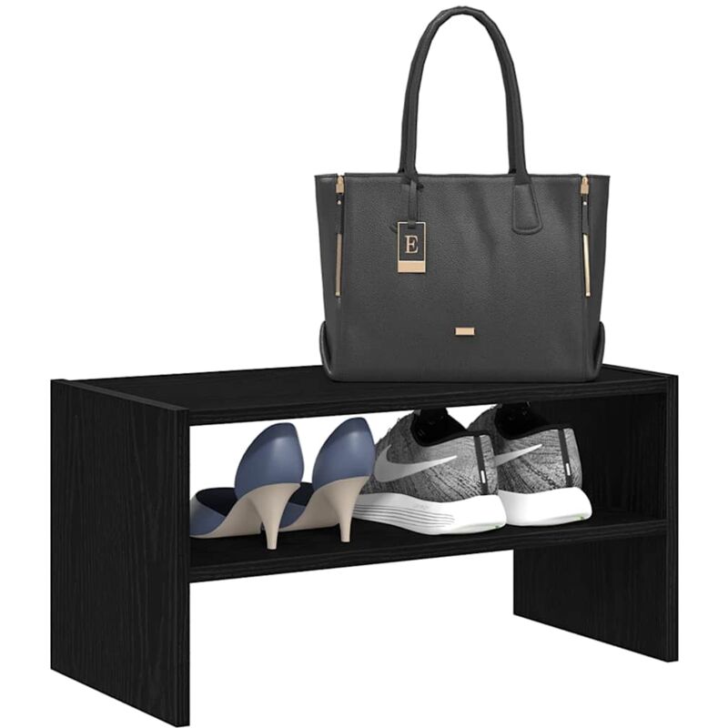 Étagère à chaussures empilable en chêne noir 60 x 30 x 30,5 cm vidaXL