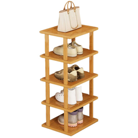 Étagère à chaussures en bois, étagère de rangement pour chaussures, étagères amovibles à 5 niveaux.