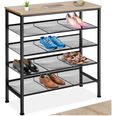 Étagère à chaussures en panneau de fibres 75,5x30,5x85,5cm bois clair