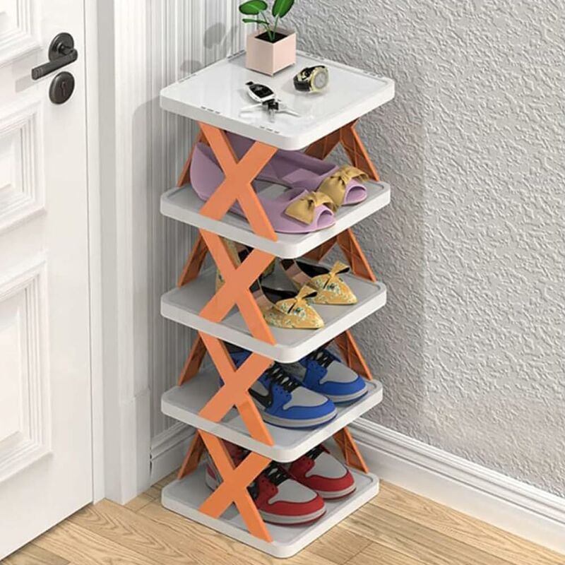 Étagère à Chaussures Amovible Multi-niveaux Design Vertical Pour Maison Rangement Chaussures Économise l'Espace Idéal pour Petits Espaces Tour de