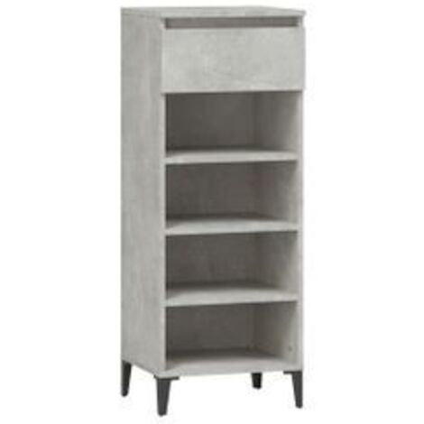 Étagère à chaussures Gris béton 40x36x105 Bois d'ingénierie