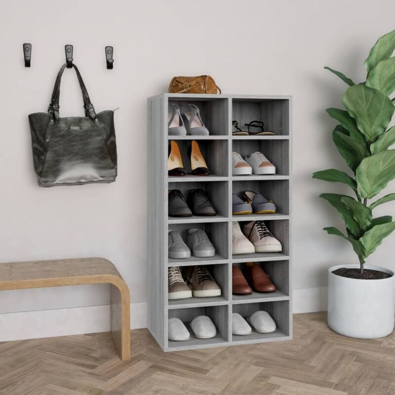 Vidaxl - tagère à chaussures Sonoma gris 54x34x100,5 cm Bois ingénierie