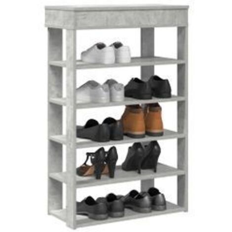 Étagère à chaussures gris béton 60x30x98 bois d'ingénierie