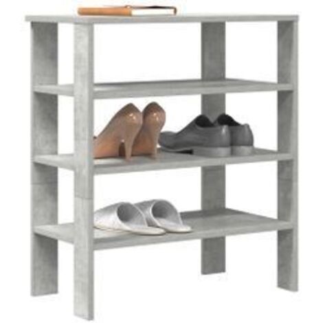 Étagère à chaussures gris béton 61x32x70 bois d'ingénierie