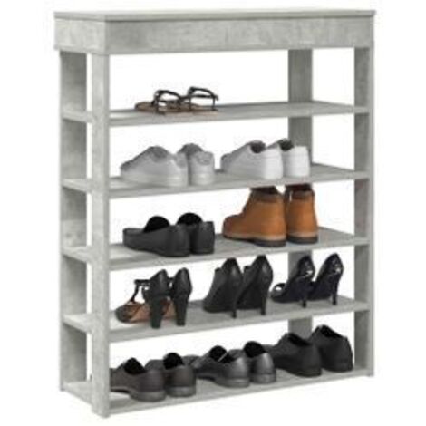 Étagère à chaussures gris béton 80x30x98 bois d'ingénierie