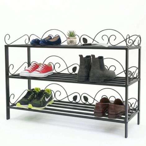 Étagère à chaussures Mi-3 Étagère 92 cm Armoire à chaussures 21235 Rangement à chaussures Métal Fer forgé