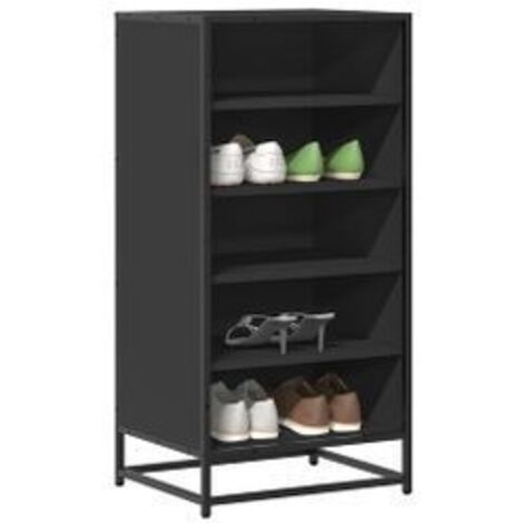 Étagère à chaussures noir 48x38x97,5 bois d'ingénierie