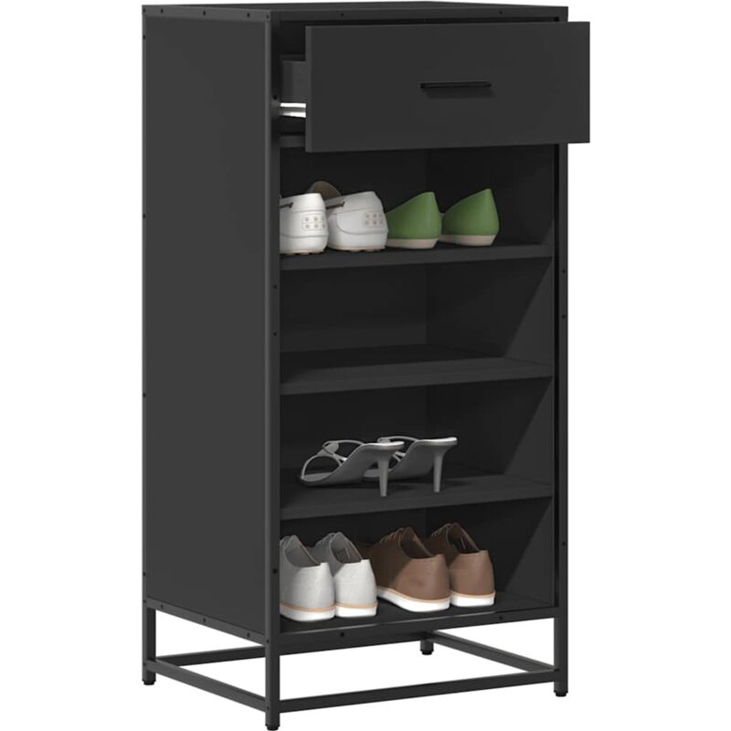 Vidaxl - tagère à chaussures noir 48x38x97,5 cm bois d'ingénierie