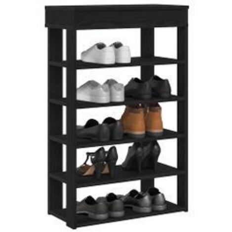 Étagère à chaussures noir 60x30x98 bois d'ingénierie