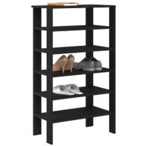 Étagère à chaussures noir 61x32x105 bois d'ingénierie