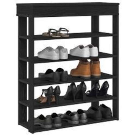 Étagère à chaussures noir 80x30x98 bois d'ingénierie