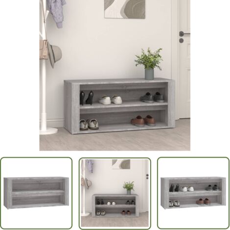 Étagère à chaussures Sonoma gris 100x35x45 Bois d'ingénierie