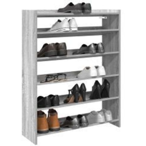 Étagère à chaussures sonoma gris 80x25x100 bois d'ingénierie
