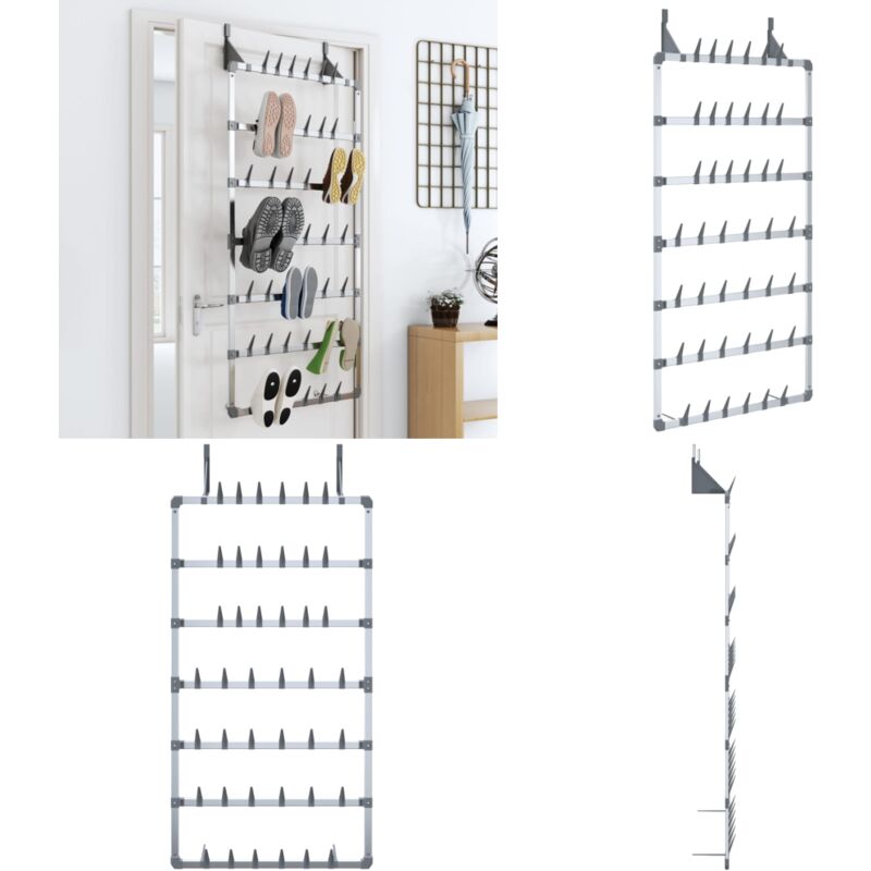 Tagère à chaussures suspendue Argenté 66x13x139 cm - Etagere Chaussure Suspendu - Rangement Chaussures - Organiseur Chaussures - Meuble Chaussure