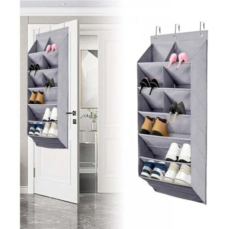 Étagère à chaussures suspendue en tissu Oxford, étagère à chaussures gain de place à placer derrière une porte avec 9 poches, idéale pour les camping-cars, les chambres d'enfants, etc.