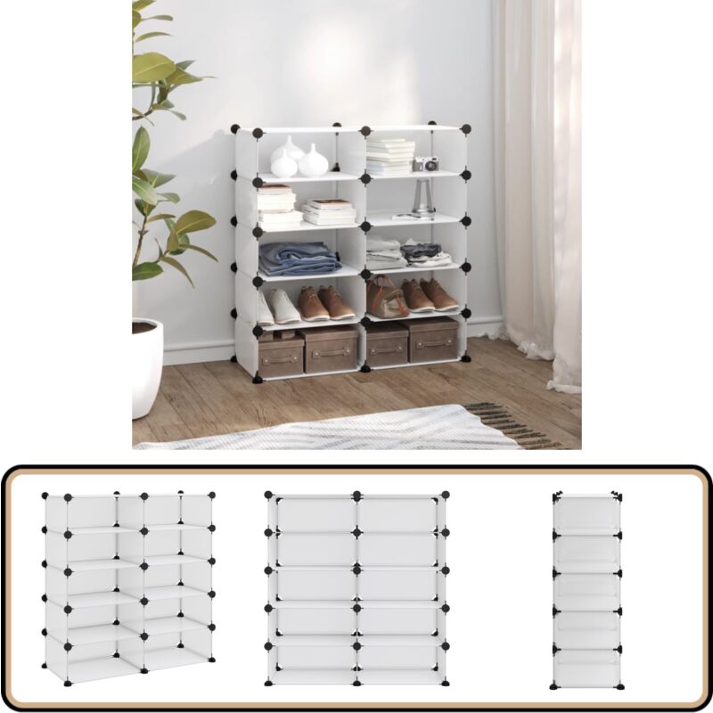 Tagère à chaussures Transparent 84x32x88,5 cm pp - Etagere Chaussure - Rangements Chaussures - Rangement Intérieur - Meubles Salle De Bain