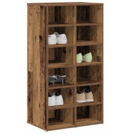 Étagère à chaussures vieux bois 54x34x100,5 bois d'ingénierie