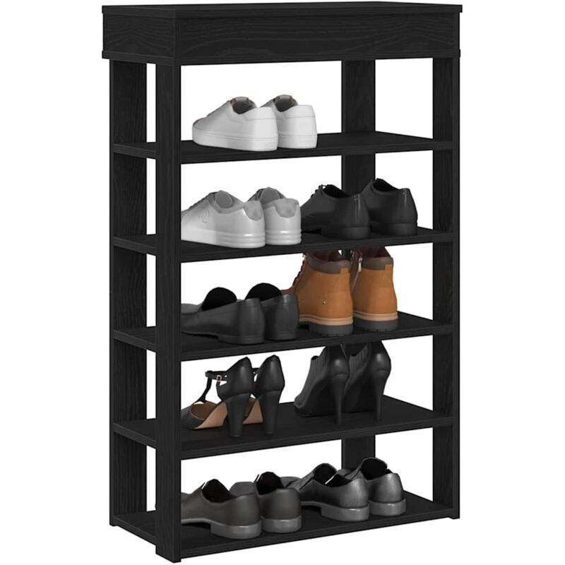 Tagère à chaussures noir 60x30x98 cm bois d'ingénierie - Vidaxl