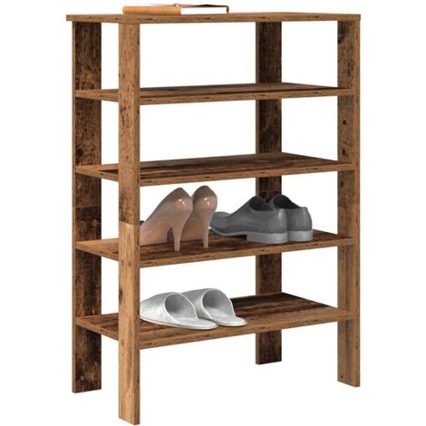 Étagère à chaussures vieux bois 61x32x87,5 cm bois d'ingénierie vidaXL