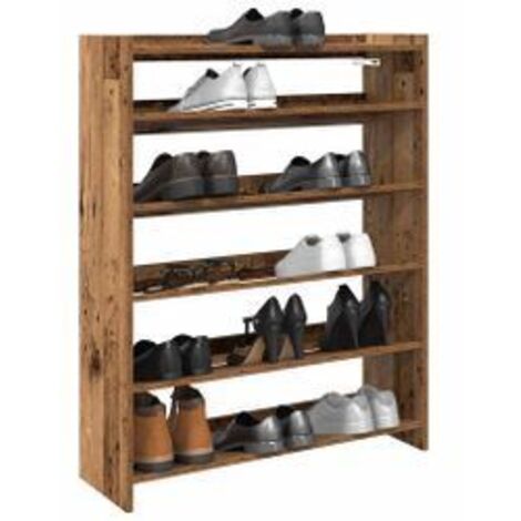 Étagère à chaussures vieux bois 80x25x100 bois d'ingénierie