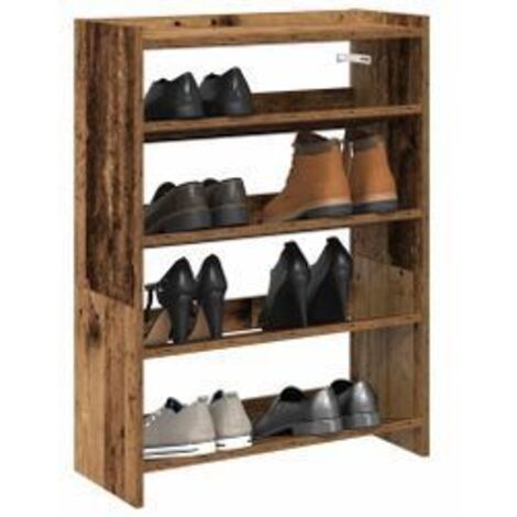 Étagère à chaussures vieux bois 80x25x61,5 bois d'ingénierie