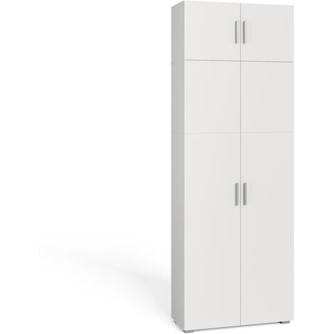 Étagère à dossiers Frank, Blanc, 80 x 182.4 cm avec rehausse d'armoire, Vicco