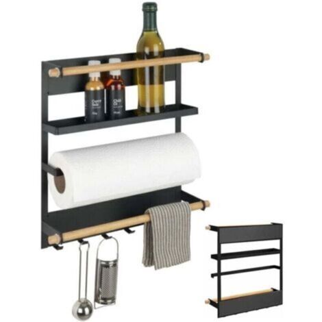 Etagère à épice,Etagère magnétique réfrigérateur,dérouleur sopalin magnétique et crochets suspension ustensiles de cuisine,dérouleur sopalin magnétique crochets suspension ustensiles de cuisine, métal