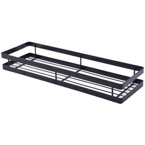 XIDJUIKM Étagère à Épices Cuisine,Epices Murale, Etagere Rangement Epices Gain de Place, Idéal pour le Rangement et Organisation de Cuisine, 40×12×5,5 cm, Noir