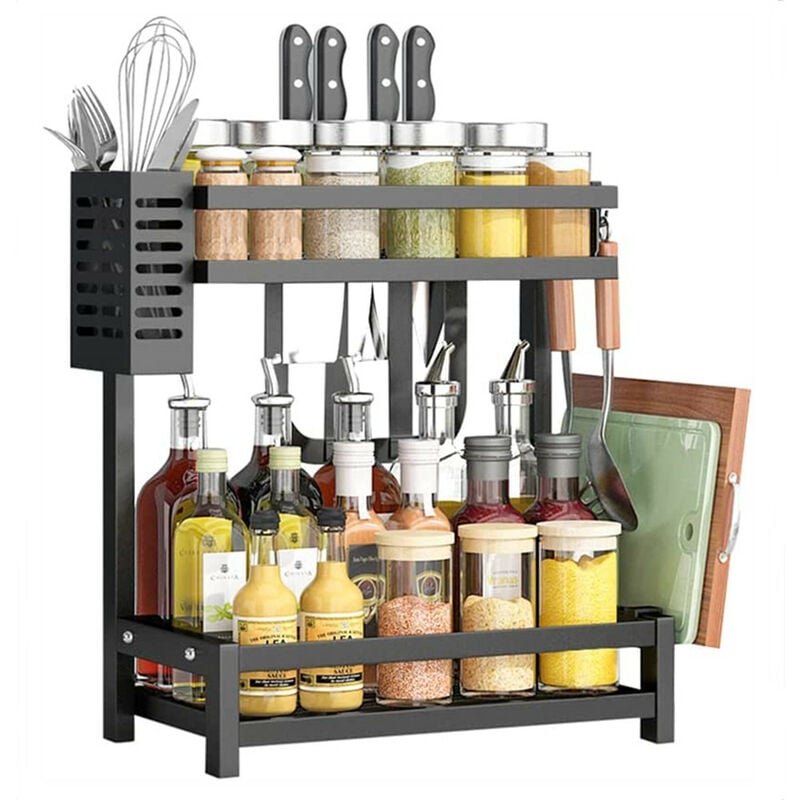 Skecten - tagère à Epice 2 Niveaux 342141.7cm Noir