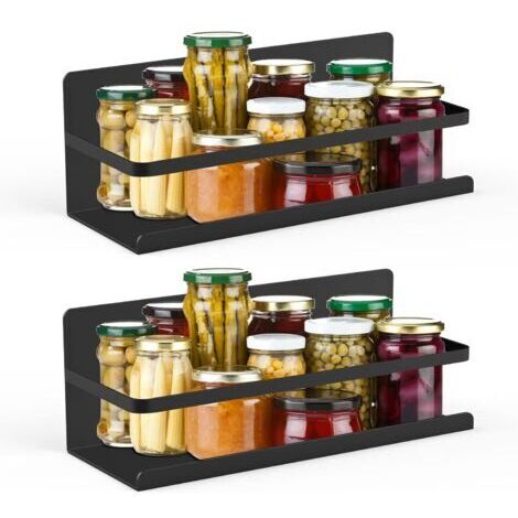 étagère à épices Magnétique pour Frigo - 2 Porte-épices étagère de Cuisine Aimantée, étagères Cuisine sans Percage Idéal pour Réfrigérateur et Surfaces Métalliques