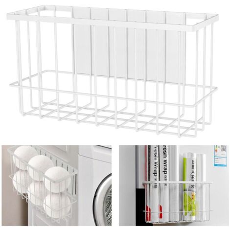 Étagère à épices - Panier magnétique - Espace de Rangement pour buanderie, Cuisine et réfrigérateur - Adhère aux Surfaces magnétiques - Magnétisme Puissant (Blanc)