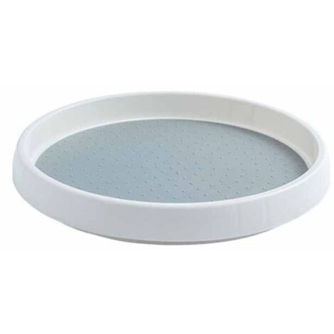 Étagère à épices rotative pour les paresseux, 25 cm, support de rangement à épices pivotant à 360°, convient pour le réfrigérateur, la cuisine, la chambre, la salle de bain, blanc/gris