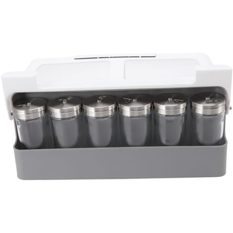 Étagère à épices sous étagère avec 6 bouteilles, compartiments coulissants sans perçage, supporte 7 pots, rangement sous comptoir