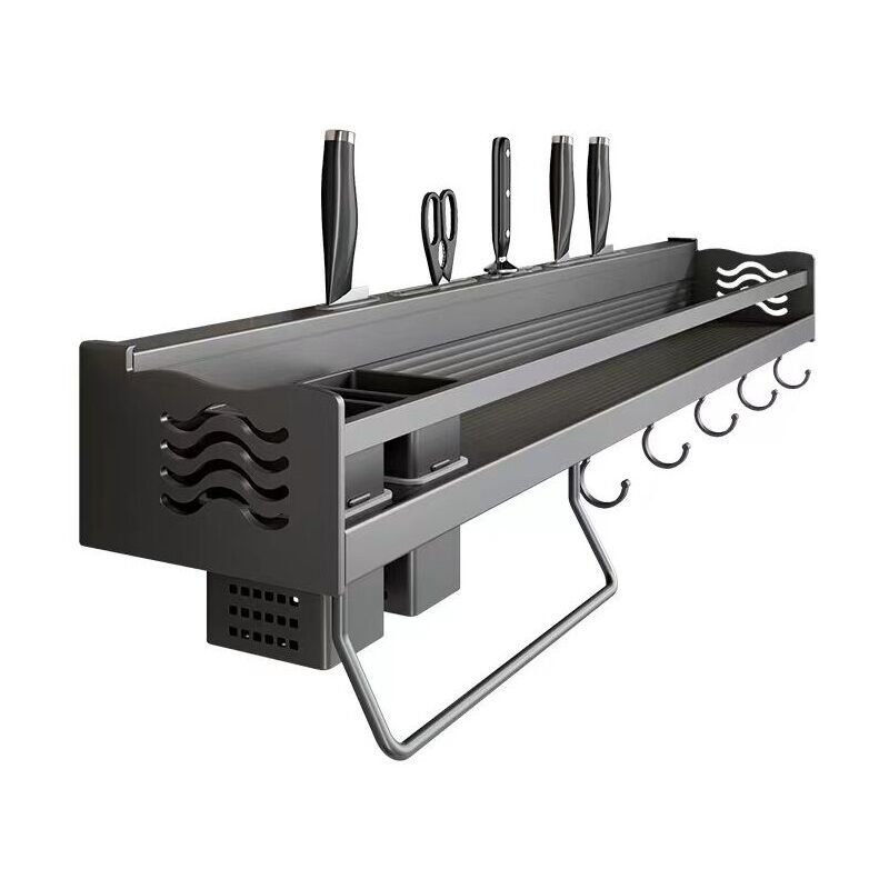 Trimec - tagère à Épices,Étagère de Cuisine Murale Sans Perçage Porte-épices avec 6 crochets amovibles,Peut placer des épices,suspendre des