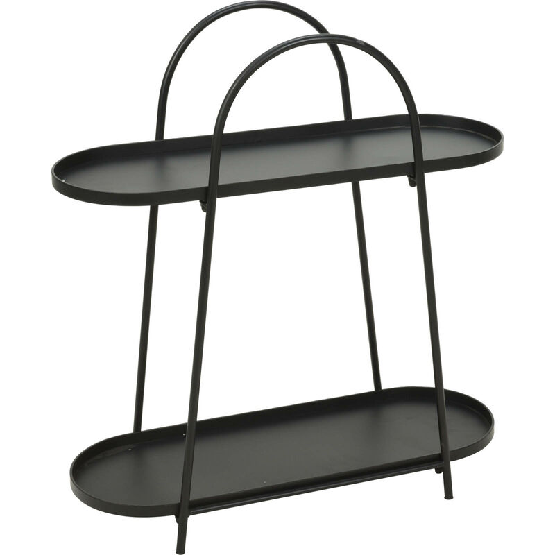 Ambiance - Table d'appoint pour canapé, deux niveaux, noir, 70 x 25 x 76 cm