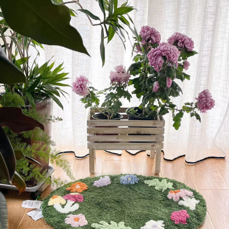 étagère à fleurs en bois massif sur pied à un niveau pour plantes grasses et végétaux étagère de rangement en bois pour pots décoration pour balcon et intérieur dimensions 38 cm x 23 cm x 30 cm poids 
