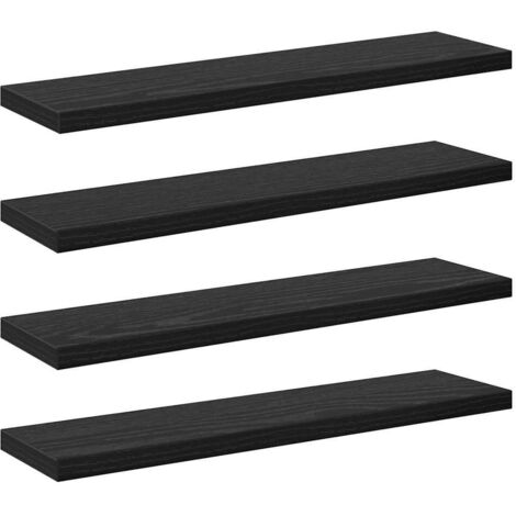 Étagère à livres 4 pcs Armoire à livres Noir 40 x 10 x 1,5 cm Bois d'ingénierie