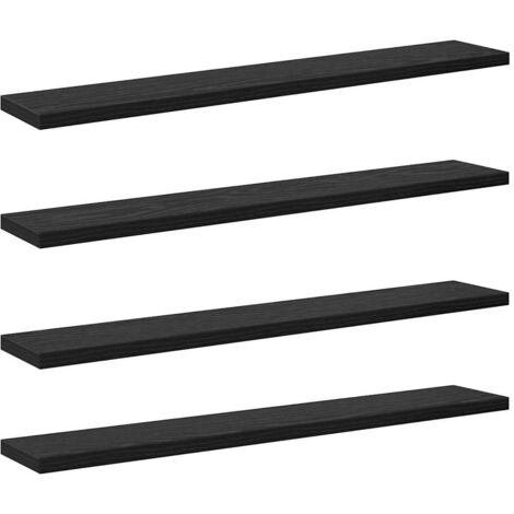 Étagère à livres 4 pcs Armoire à livres Noir 60 x 10 x 1,5 cm Bois d'ingénierie
