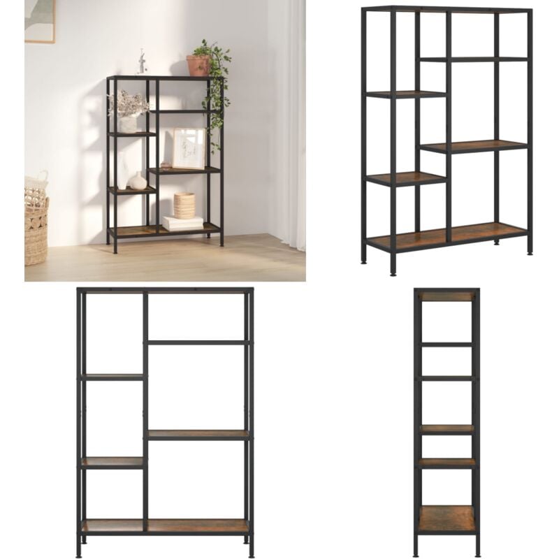 Vidaxl - tagère à livres 80x30x120 cm Acier et bois d'ingénierie - Bibliothèque - Étagère - Meuble De Rangement - Rangement Intérieur - Mobilier