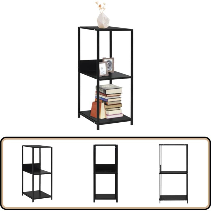 Vidaxl - tagère à livres droite petite Noir 33,5x39,6x79,7 cm - Bibliothèque Murale - Étagère Rangement - Étagère Livre Noir - Mobilier Salle Séjour