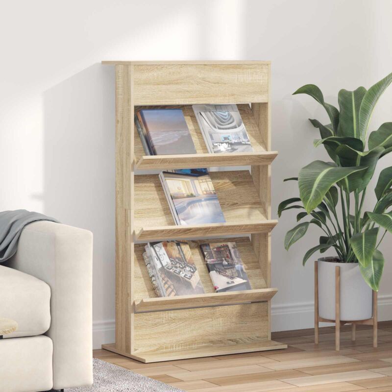 Étagère à magazines avec étagère Chêne 70 x 41 x 126 cm