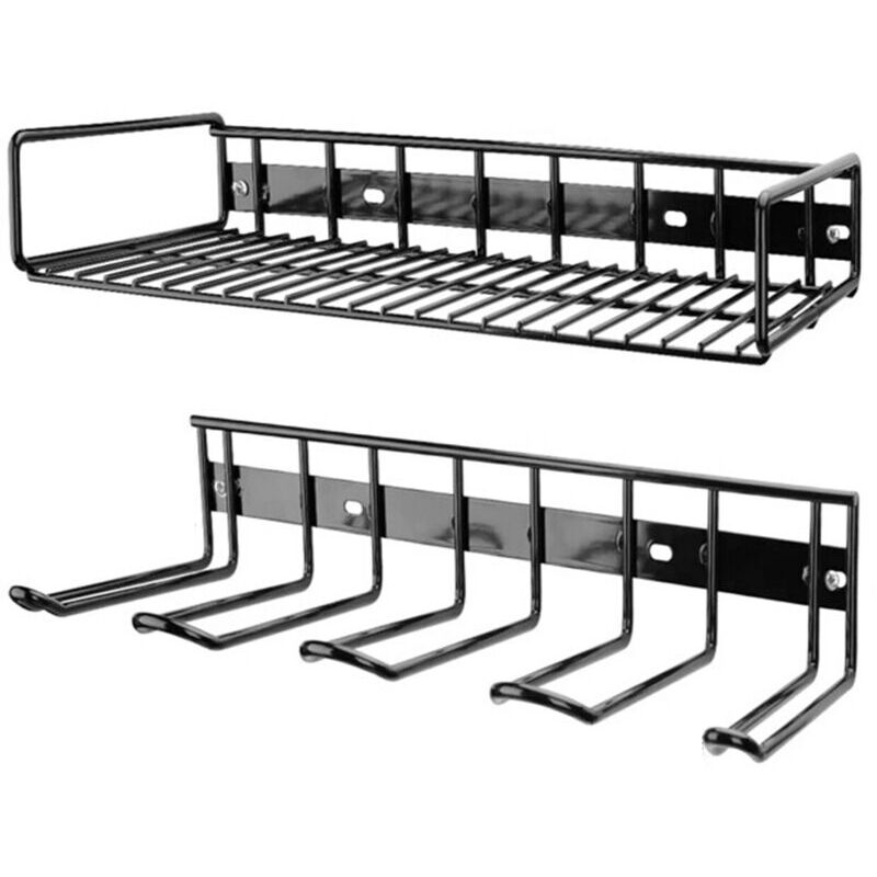 Étagère à outils à 2 couches à 4 emplacements Organisateur d'outils Support à outils Organisateur de stockage d'outils électriques Support mural pour