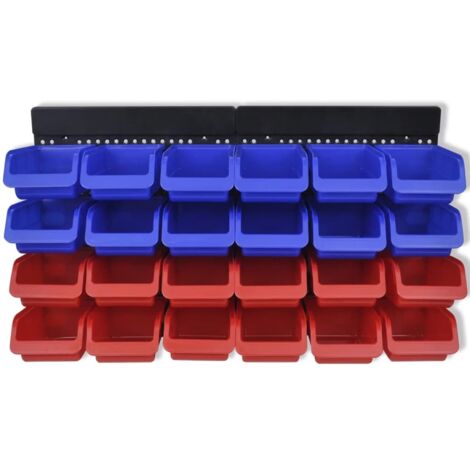 Étagère à outils de garage murale 2 pcs  Étagères flottantes Bleu et rouge