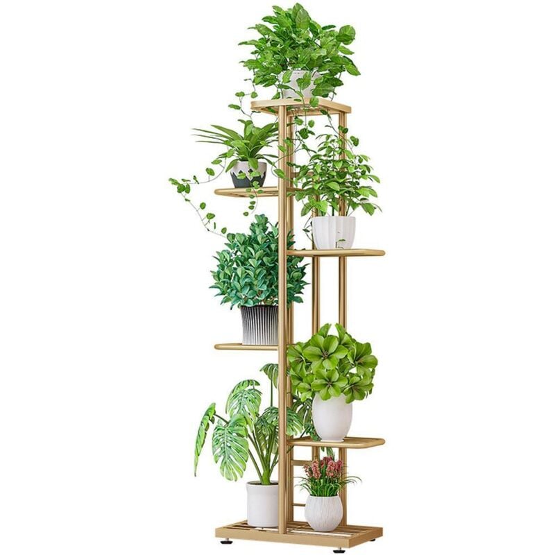 Étagère à Plante Porte Plante Multifonction Créatif Escalier à Fleurs Décoratif pour Balcon Salon Bureau Jardin 41x22x108cm,6 couches 7 pots