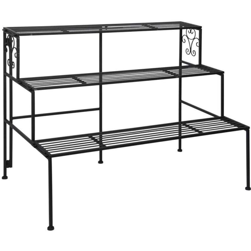 Esschert Design - Etagère pliante à 3 niveaux - l 51,5 x l 78,9 x h 65,3 cm - Noir - Livraison gratuite
