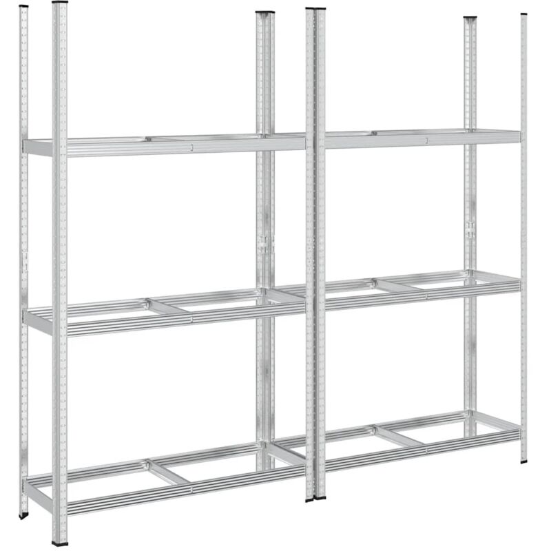 Vidaxl - tagère à pneus à 3 niveaux 2 pcs argenté 110x40x200 cm acier
