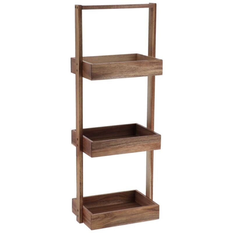 Etagere a poser 3 niveaux acacia mdf - acacia Tendance